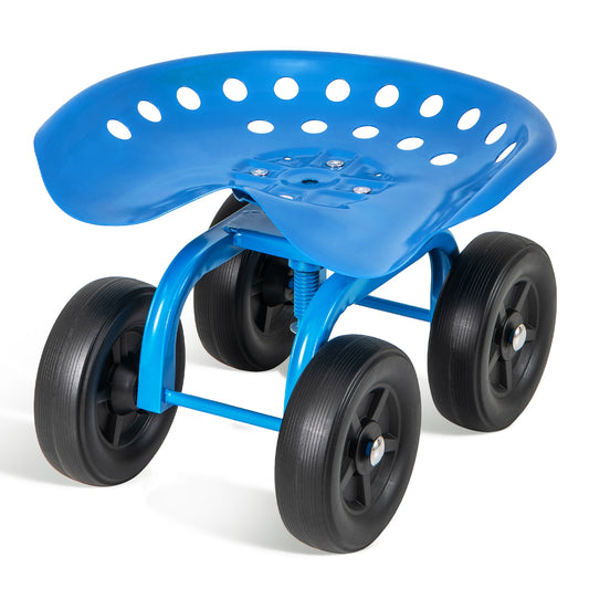Garden Rolling Workseat, 360° Swivel Seat, Adjustable Height, Blue Garden Tools Blue at Gallery Canada