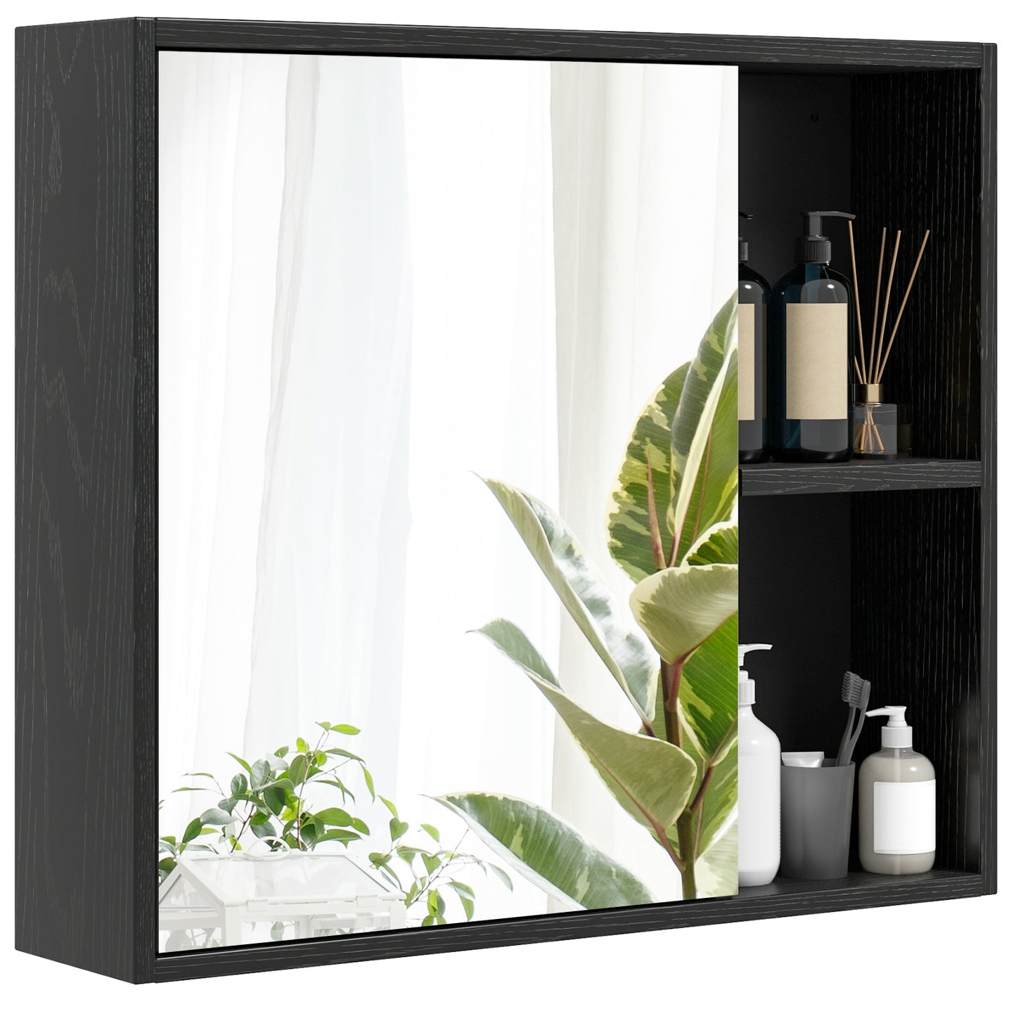 Bathroom Medicine Cabinet, Single Mirror Door, Black Wall Cabinets at Gallery Canada
