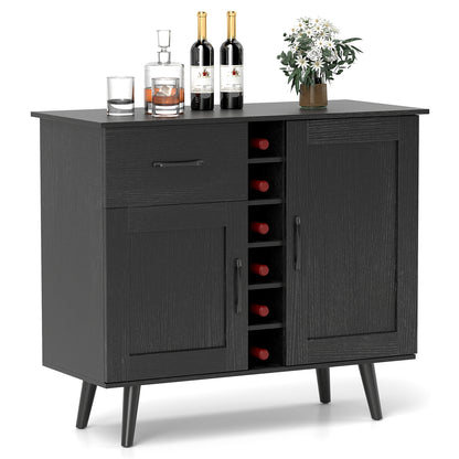 Modern Wine Bar Buffet Cabinet, 6-Bottle Wine Rack, Black Sideboards Cabinets & Buffets at Gallery Canada