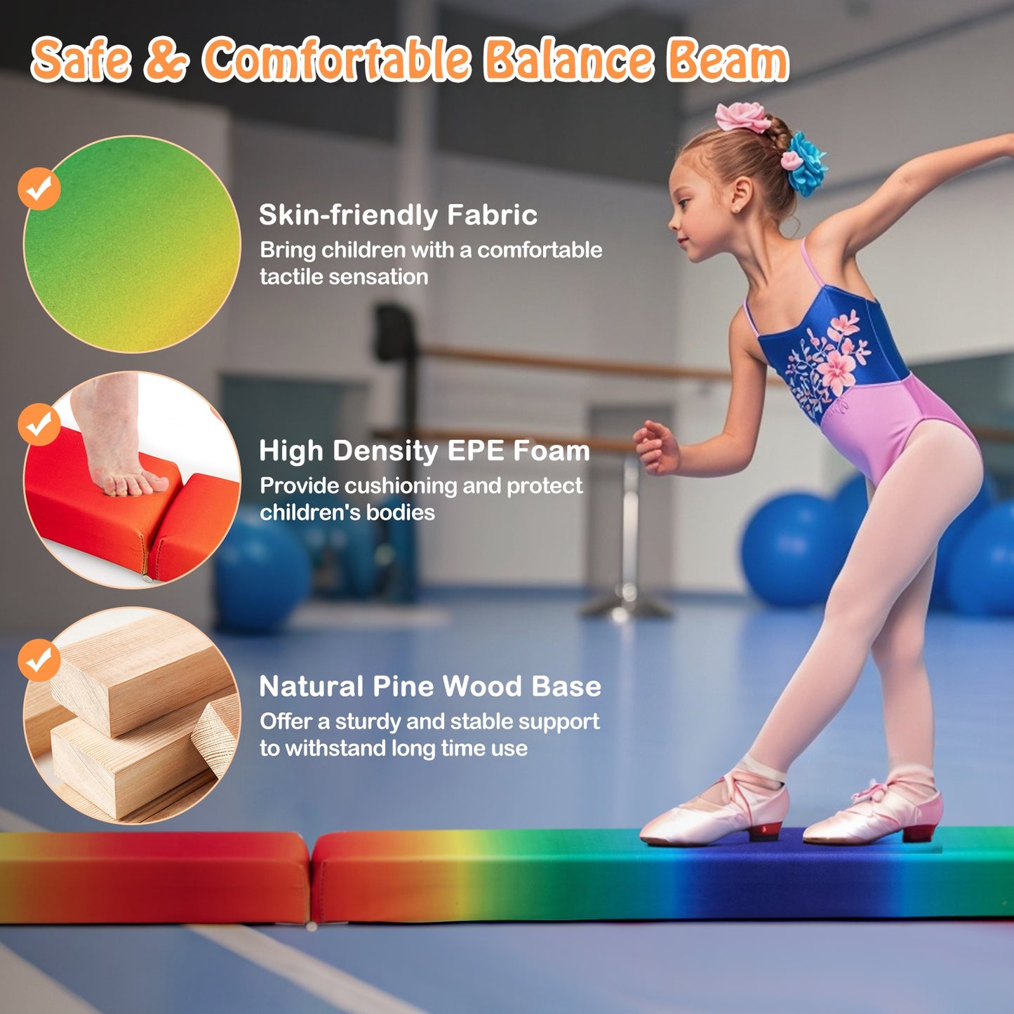 7 Feet Folding Portable Floor Balance Beam, Multicolor Toy Sports at Gallery Canada