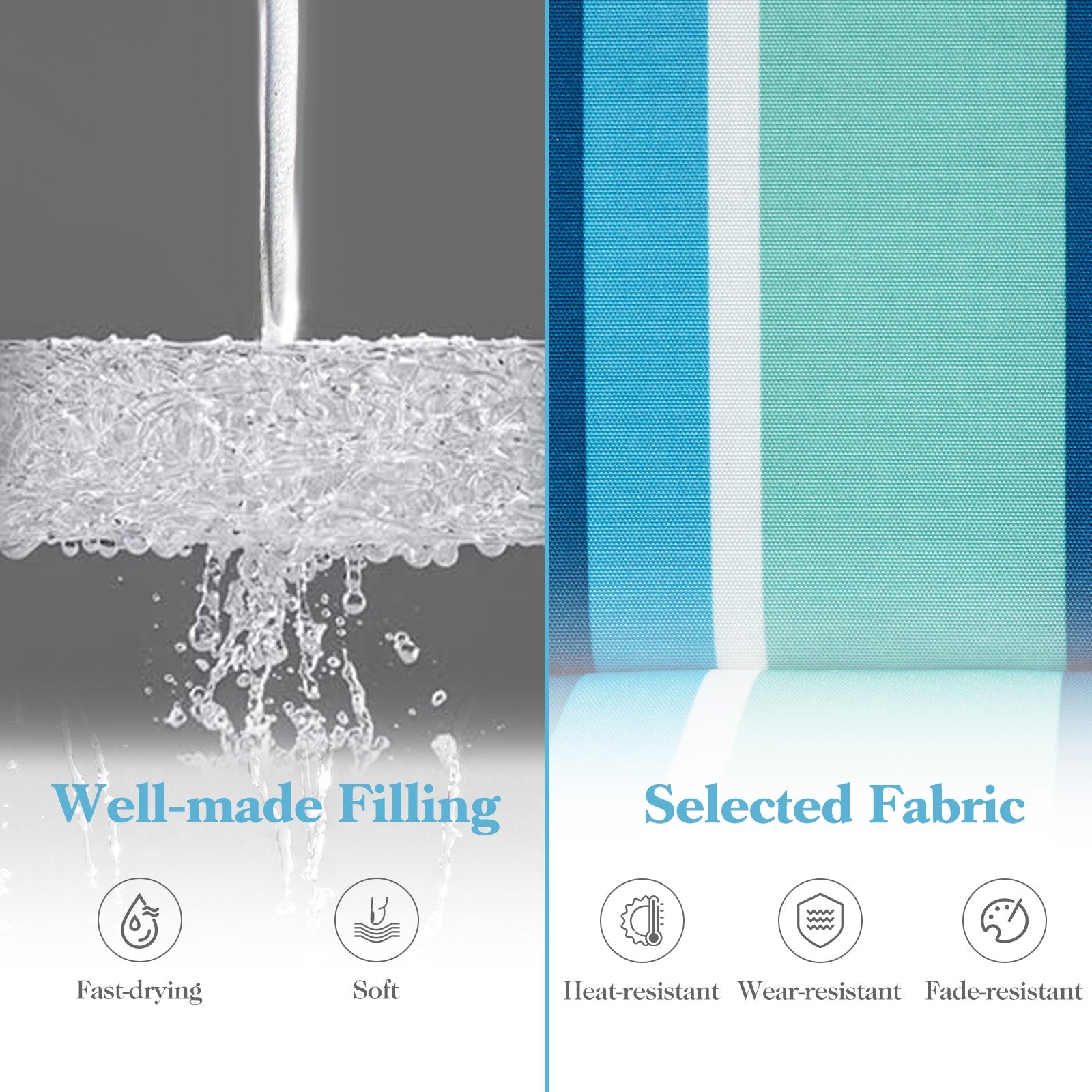 2 Pack Low Folding Beach Chairs for Adults with Cushion, Blue Beach & Lawn Chairs at Gallery Canada