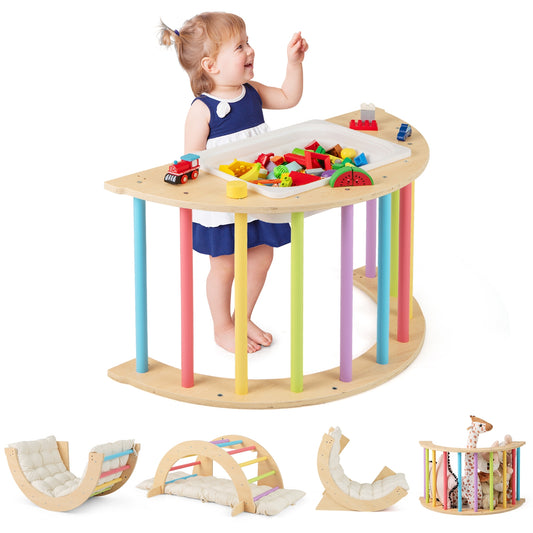 Kids Climbing Arch Playset, 6 In 1, Removable Cushion, Multicolor Climbers & Slides Multicolor at Gallery Canada