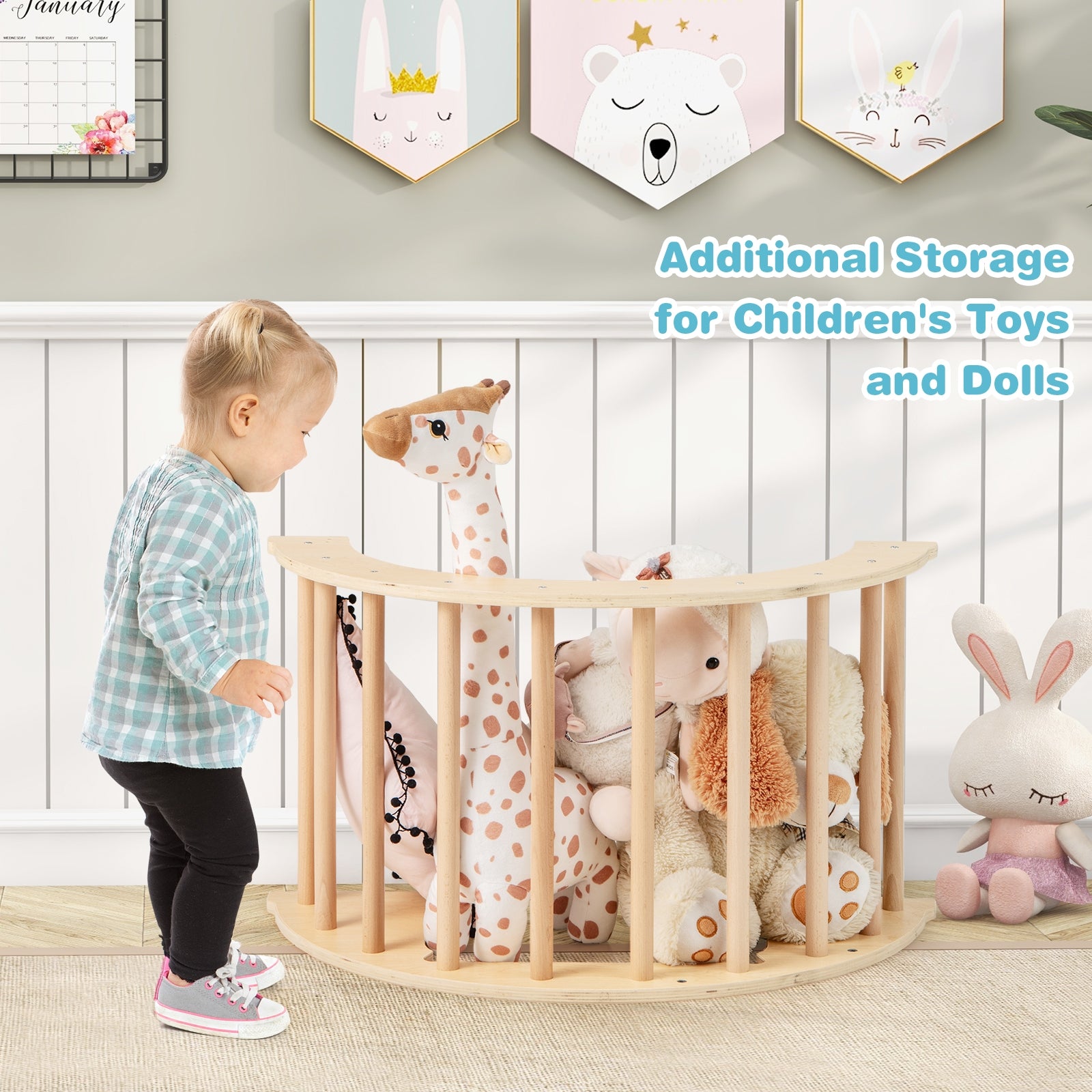 Kids Climbing Arch Playset, 6 In 1, Removable Cushion, Natural Climbers & Slides at Gallery Canada