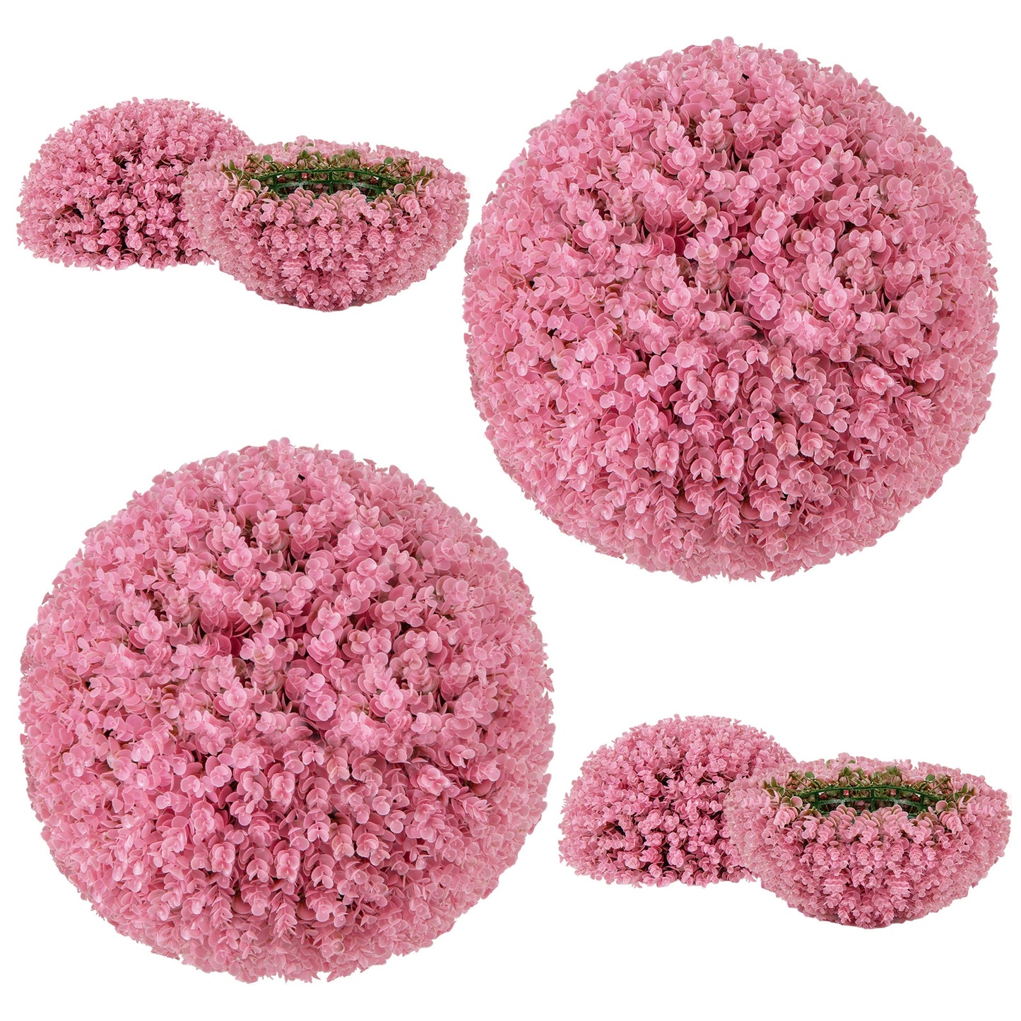 Faux Eucalyptus Decorative Balls, 17.5 Inch, Purple, Pink Faux Plants Pink at Gallery Canada