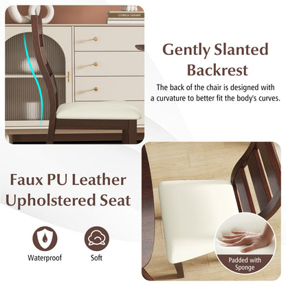 3-Piece Dining Table Set with Wooden Square Kitchen Table and 2 Chairs, Walnut Dining Room Sets at Gallery Canada