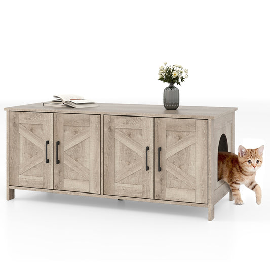 Cat Litter Box Enclosure For 2 Cats, Modern Furniture Hidden, Oak Cat Houses Oak at Gallery Canada