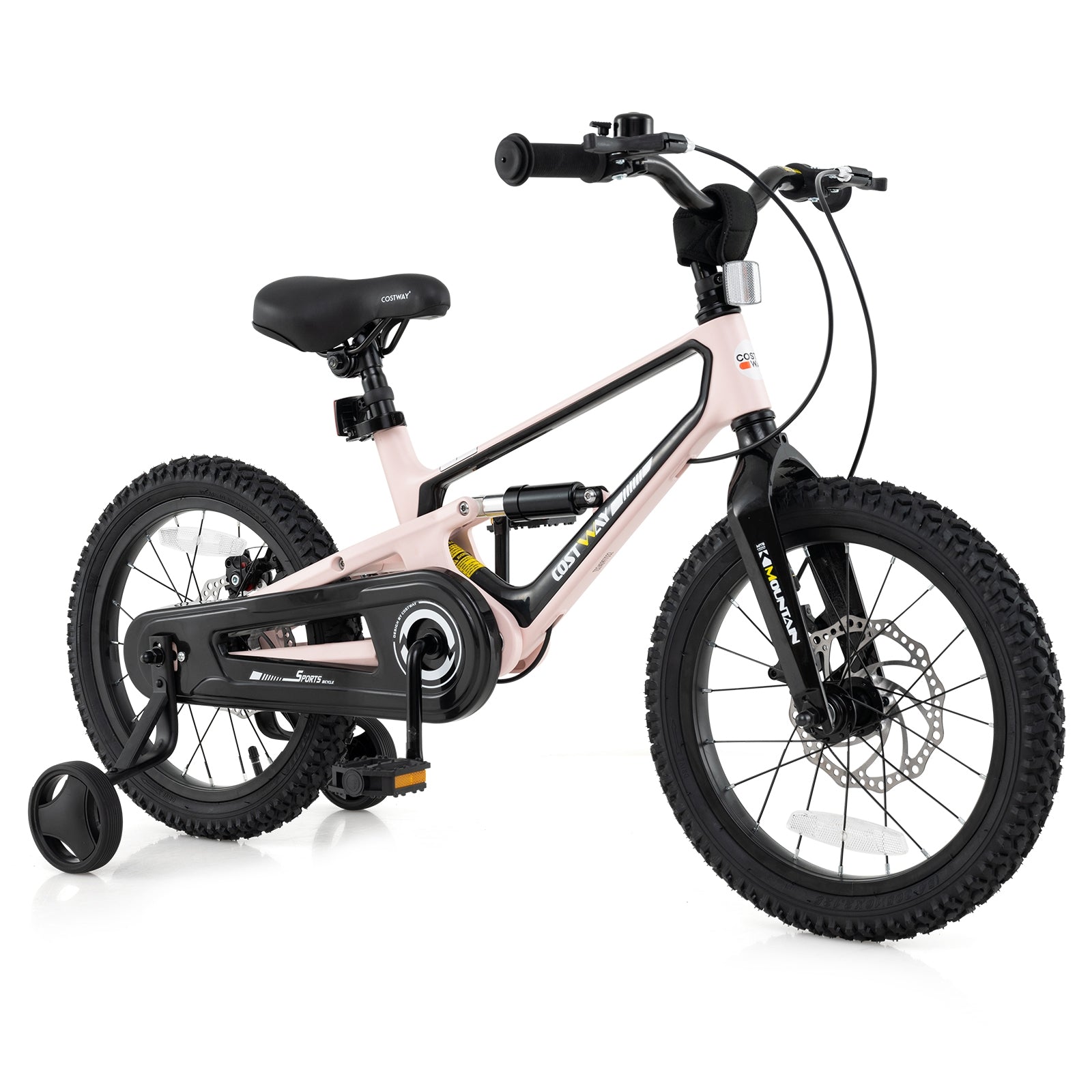 16 Inch Kids Bike Lightweight with Detachable Training Wheels for Aged 4 to 7-16 inches, Pink Kids Bike Pink at Gallery Canada