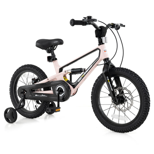 16 Inch Kids Bike Lightweight with Detachable Training Wheels for Aged 4 to 7-16 inches, Pink Kids Bike Pink at Gallery Canada