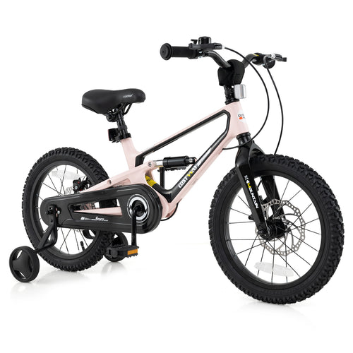 16 Inch Kids Bike Lightweight with Detachable Training Wheels for Aged 4 to 7-16 inches, Pink