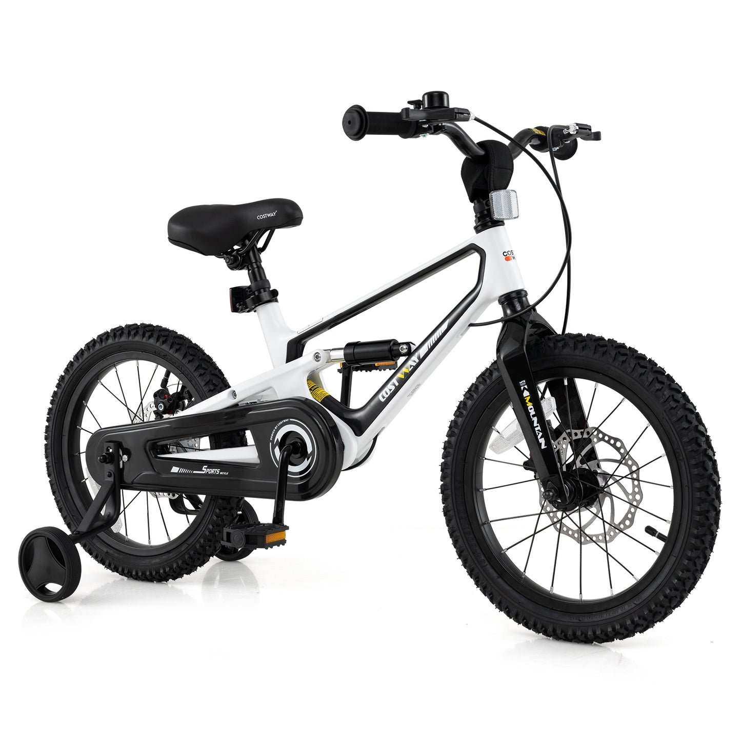 16 Inch Kids Bike, Magnesium Alloy, Adjustable, Aged 4-7, White Kids Bike White at Gallery Canada