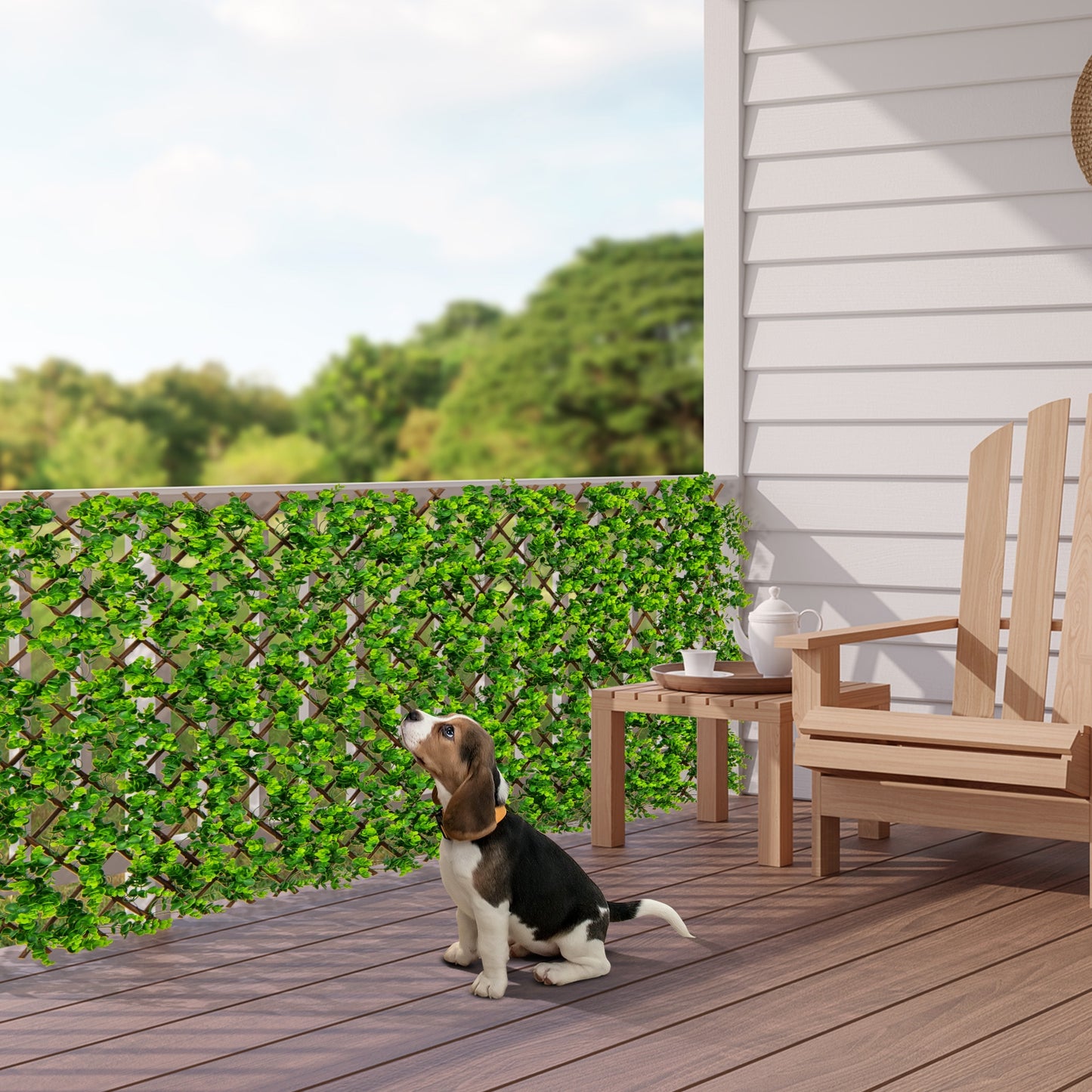 Expandable Fence Privacy Screen, Sun-Protective Artificial Hedge, Green Faux Plants at Gallery Canada
