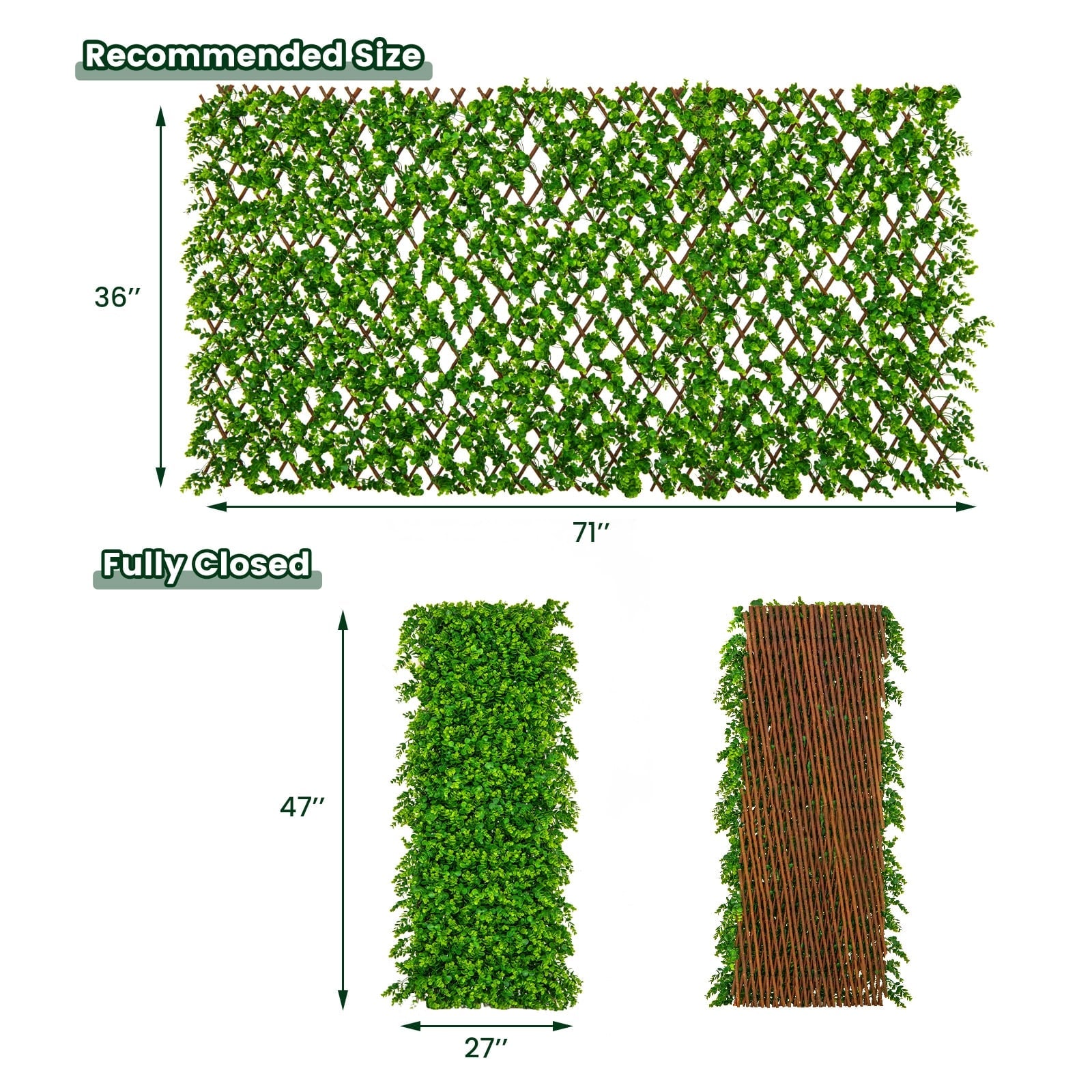 Expandable Fence Privacy Screen, Sun-Protective Artificial Hedge, Green Faux Plants at Gallery Canada