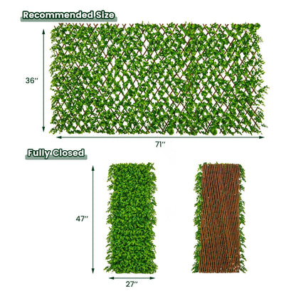 Expandable Fence Privacy Screen, Sun-Protective Artificial Hedge, Green Faux Plants at Gallery Canada