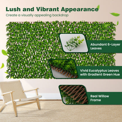 Expandable Fence Privacy Screen, Sun-Protective Artificial Hedge, Green Faux Plants at Gallery Canada