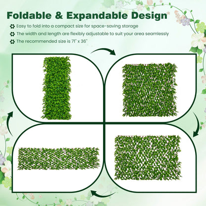 Expandable Fence Privacy Screen, Sun-Protective Artificial Hedge, Green Faux Plants at Gallery Canada