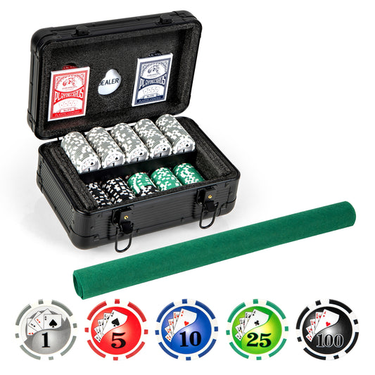 Texas Holdem Poker Chip Set, 300 Pieces, Black Game Room Black at Gallery Canada
