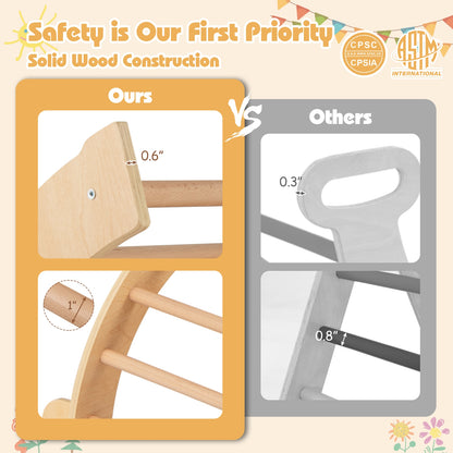 Kids Climbing Arch with Cushion Montessori Arch Climber/Rocker for Toddlers, Beige Climbers & Slides at Gallery Canada