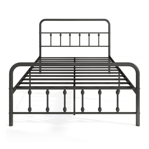 Full Size Bed Frame With Headboard, Under Bed Storage, Black