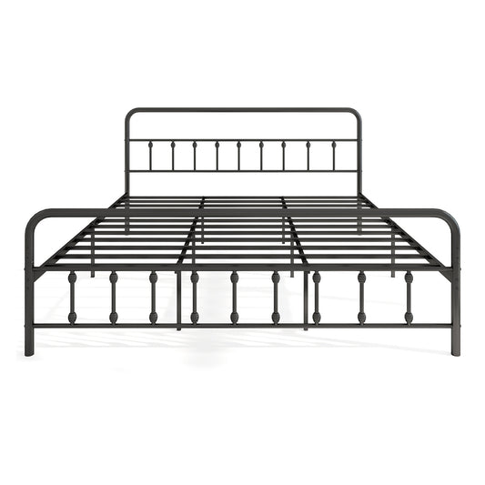 Bed Frame with Headboard and Under Bed Storage Black-King Size, Black Simple Bed Frame Black at Gallery Canada