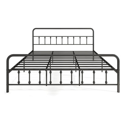 Bed Frame with Headboard and Under Bed Storage Black-King Size, Black Simple Bed Frame at Gallery Canada