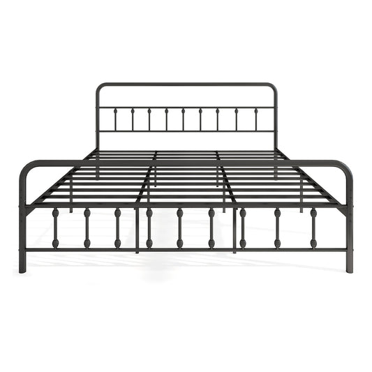 Bed Frame With Headboard, Under Bed Storage, King Size, Black
