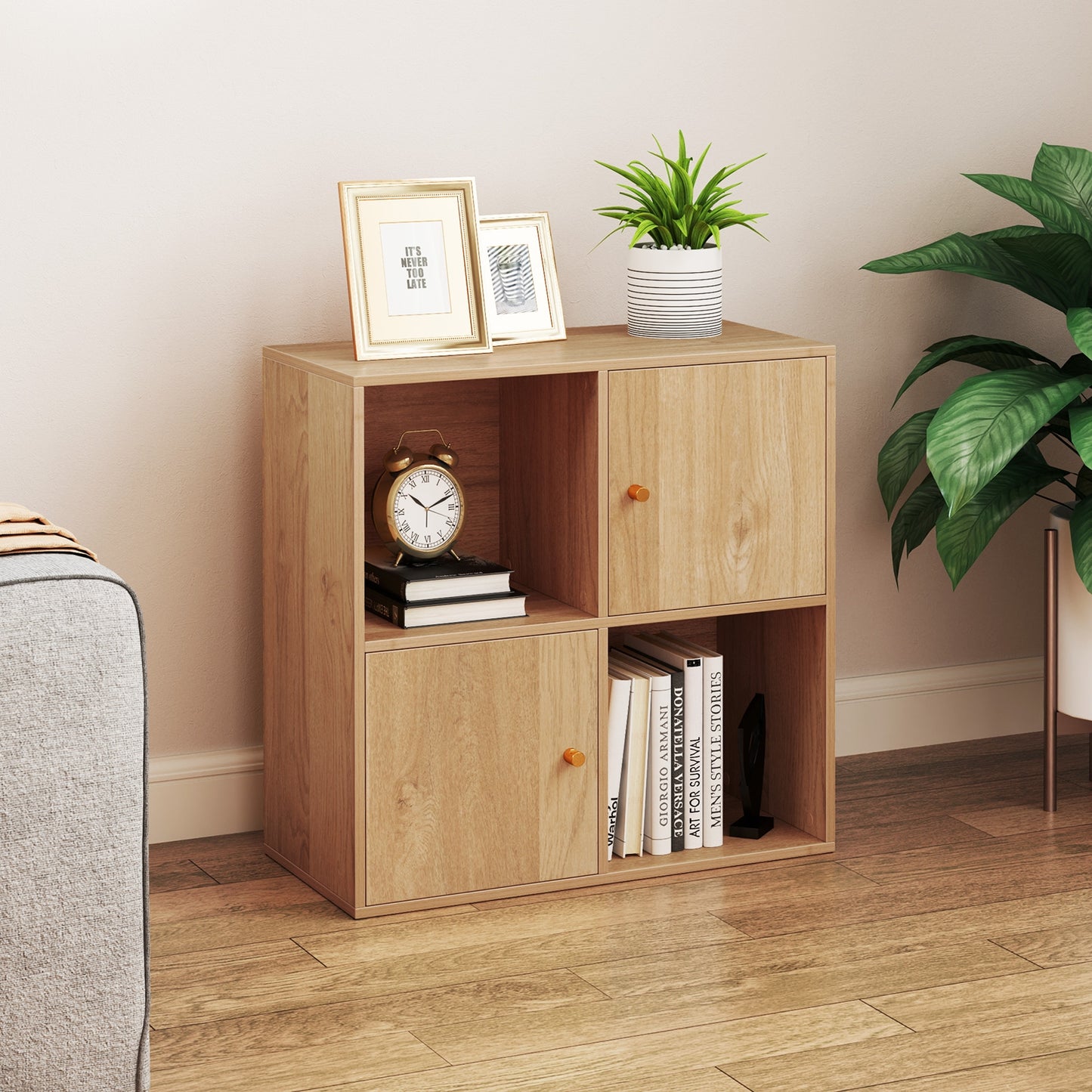 4-Cube Bookcase, 3-Tier Bookshelf, Natural Bookcases at Gallery Canada