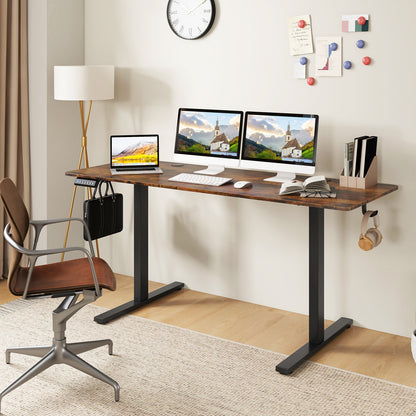Electric Standing Desk, 3 Memory Heights, Brown Standing Desks at Gallery Canada