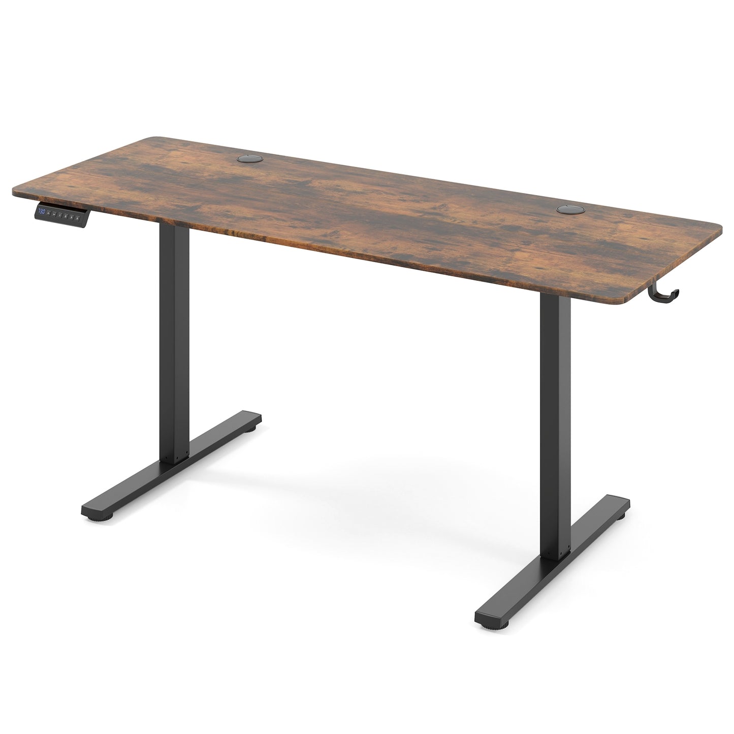 Electric Standing Desk, 3 Memory Heights, Brown Standing Desks at Gallery Canada