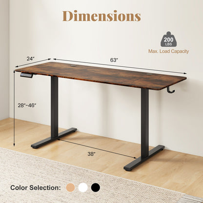 Electric Standing Desk, 3 Memory Heights, Brown Standing Desks at Gallery Canada