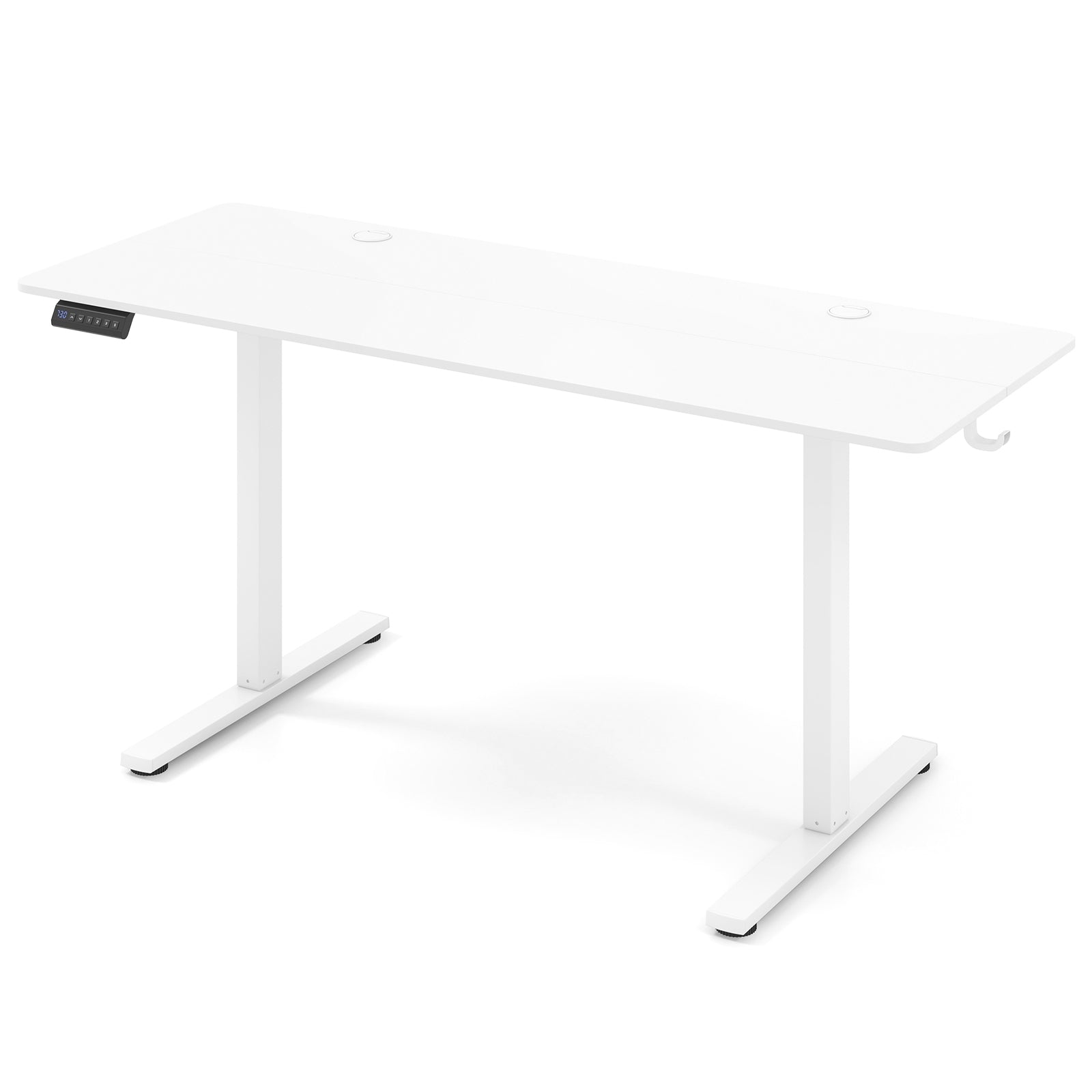Electric Standing Desk, 3 Memory Heights, 2 Hanging Hooks, Cable Holes, White Standing Desks at Gallery Canada