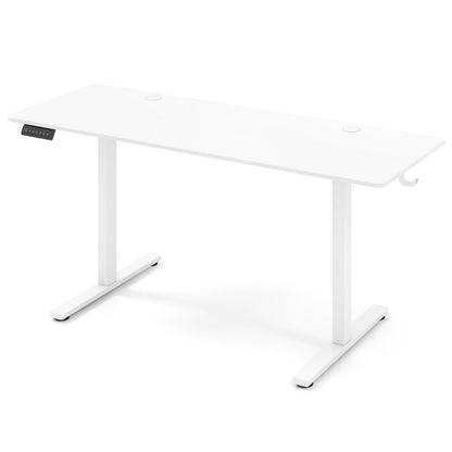 Electric Standing Desk, 3 Memory Heights, 2 Hanging Hooks, Cable Holes, White Standing Desks at Gallery Canada