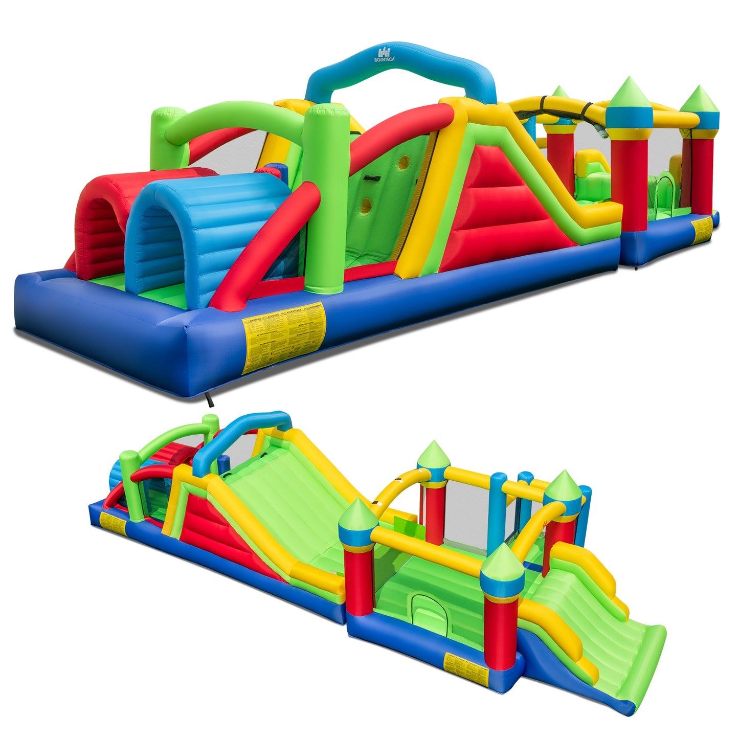 Inflatable Obstacle Course Bounce House with Dual Slides and Tunnels without Blower, Multicolor Bounce House at Gallery Canada