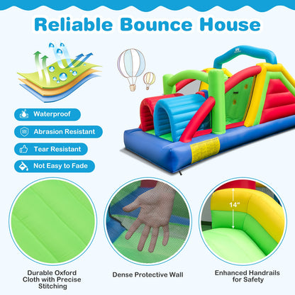 Inflatable Obstacle Course Bounce House with Dual Slides and Tunnels without Blower, Multicolor Bounce House at Gallery Canada
