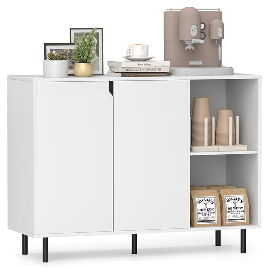 42 Inch Sideboard Buffet Cabinet, Adjustable Shelves, White Sideboards Cabinets & Buffets White at Gallery Canada