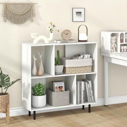 Open Shelf Bookcase, 4 Compartments, White Bookcases at Gallery Canada
