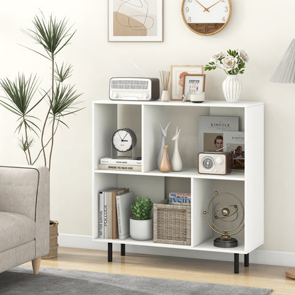 Open Shelf Bookcase, 4 Compartments, White Bookcases at Gallery Canada