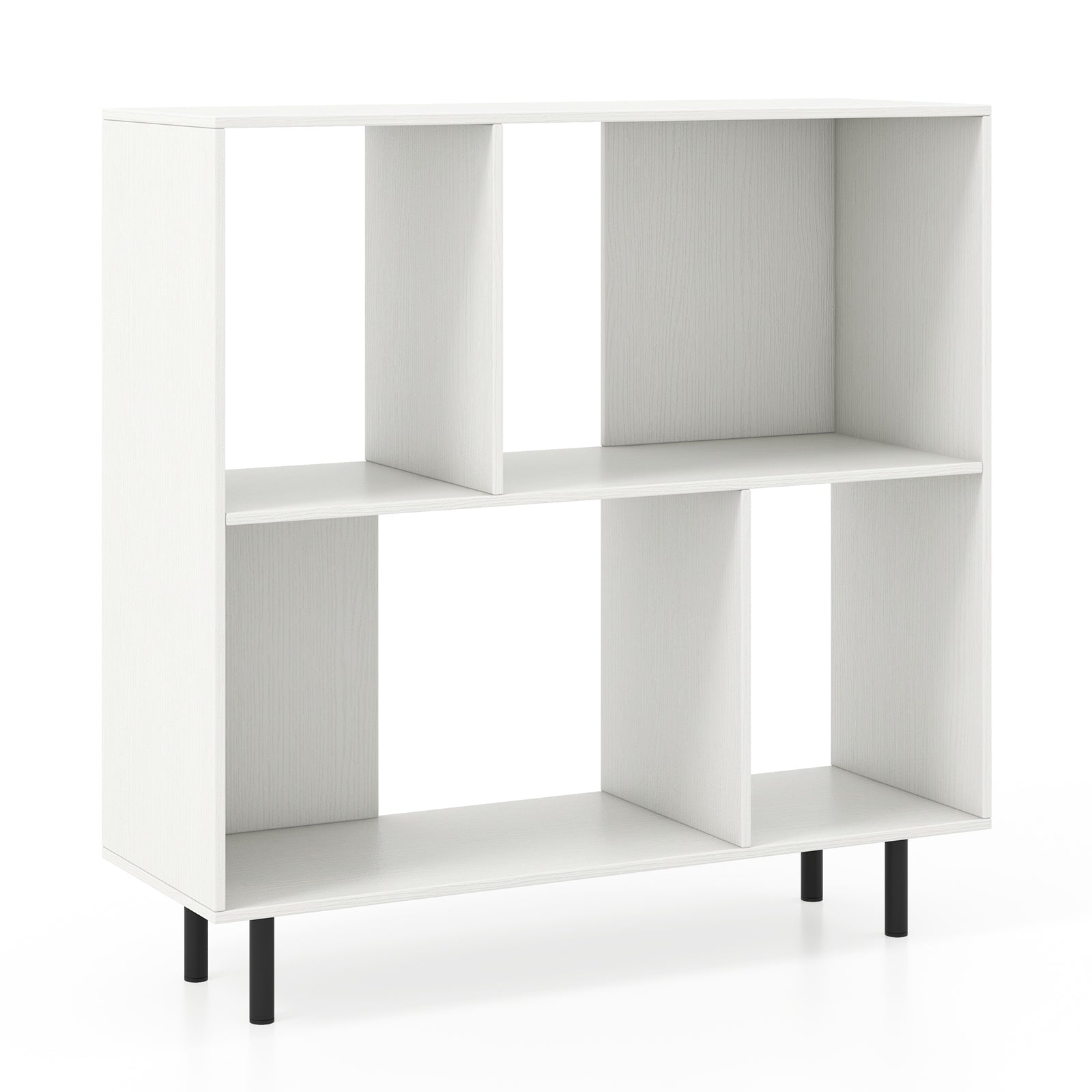 Open Shelf Bookcase, 4 Compartments, White Bookcases White at Gallery Canada