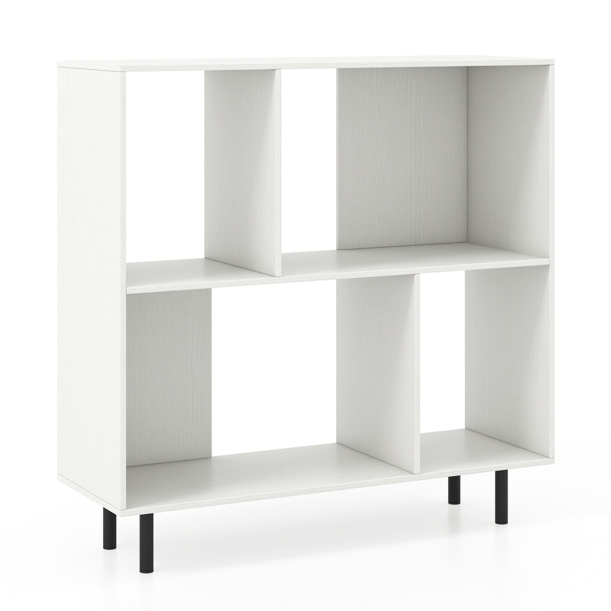 Open Shelf Bookcase, 4 Compartments, White Bookcases White at Gallery Canada