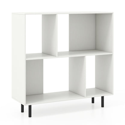 Open Shelf Bookcase, 4 Compartments, White Bookcases White at Gallery Canada