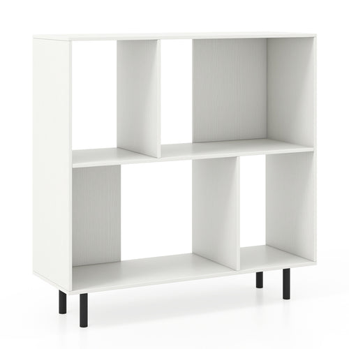 Open Shelf Bookcase, 4 Compartments, White