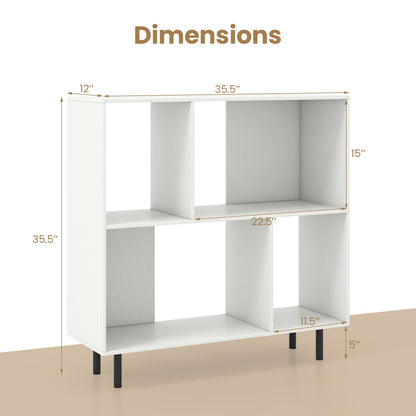 Open Shelf Bookcase, 4 Compartments, White Bookcases at Gallery Canada