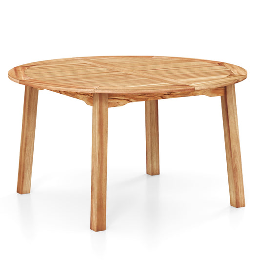 53 Inch Acacia Wood Dining Table, Seats 4-6, Natural Patio Dining Tables Natural at Gallery Canada