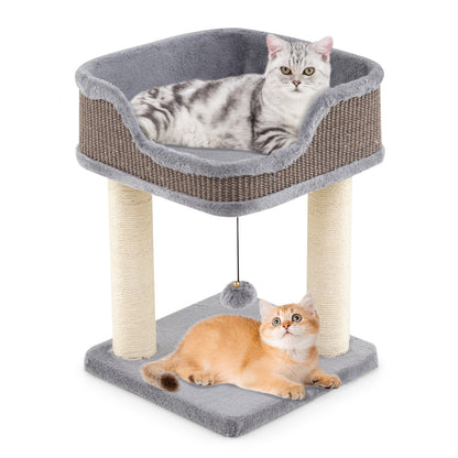Small Cat Tree for Indoor Cats Kitty Tower with Comfy Plush Perch Sisal Scratching Posts, Gray Cat Trees Condos & Scratchers at Gallery Canada