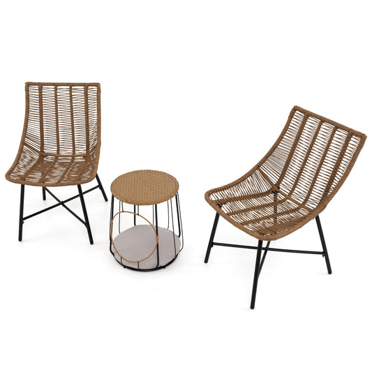 3 Piece Outdoor Furniture Set With Pet House, Brown Patio Conversation Sets Brown at Gallery Canada