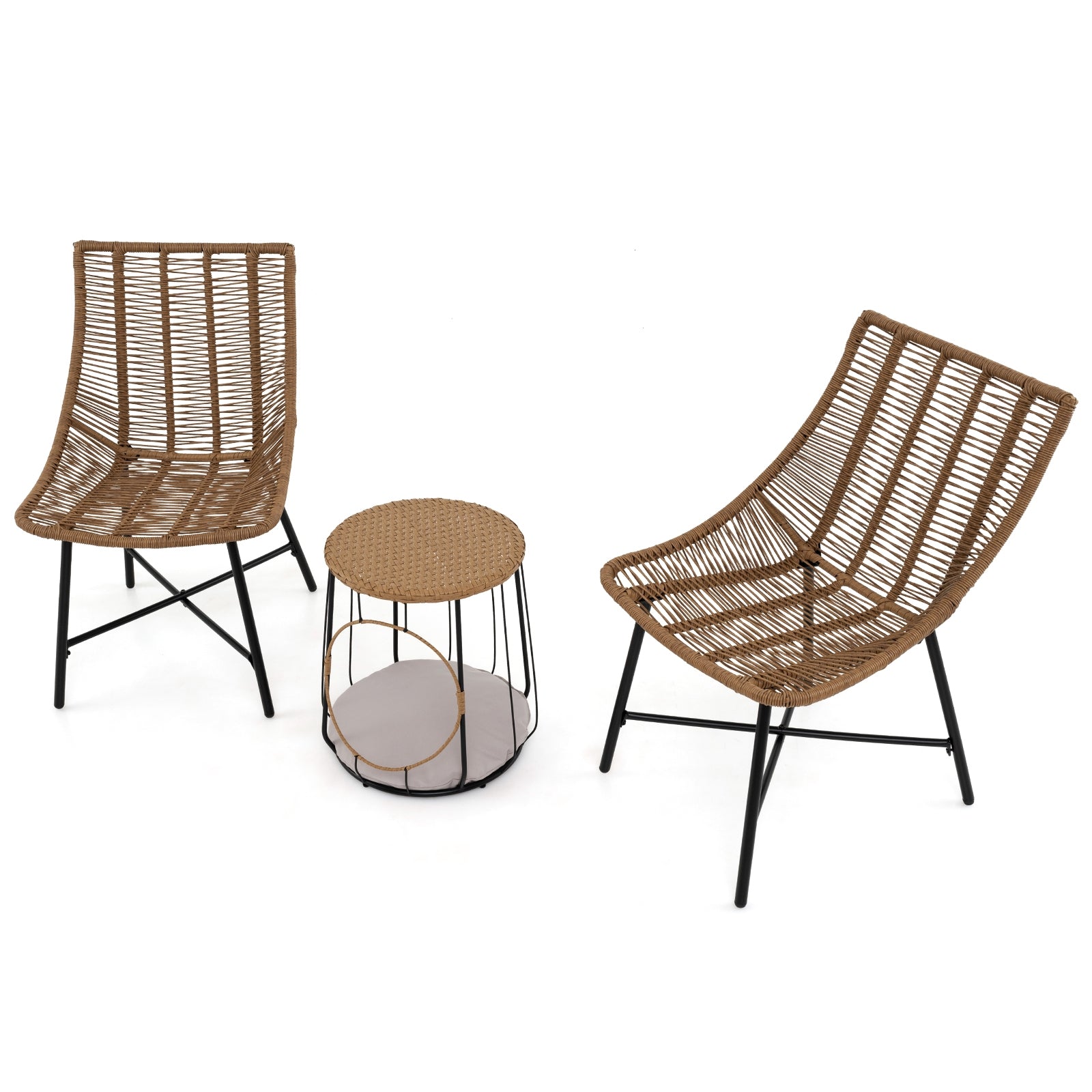 3 Piece Outdoor Furniture Set With Pet House, Brown Patio Conversation Sets Brown at Gallery Canada