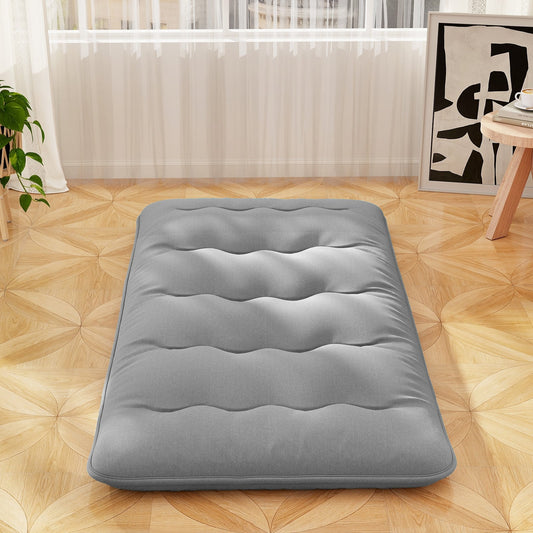 Twin Size Futon Mattress, Washable Cover, Carry Bag, Gray Mattresses Gray at Gallery Canada