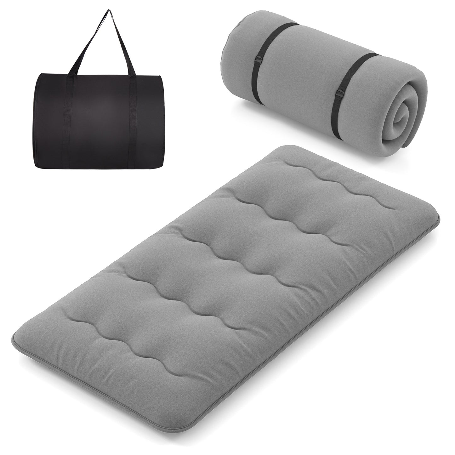 Futon Mattress with Washable Cover and Carry Bag-Twin Size, Gray Mattresses at Gallery Canada