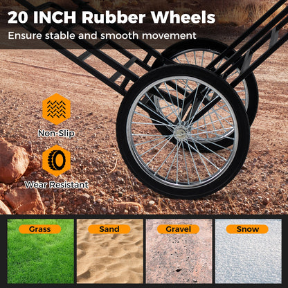 Double-Layer Deer Cart with 20 Inch Rubber Wheels, Black Camping at Gallery Canada