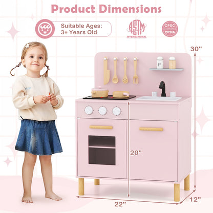 Kids Kitchen Playset With Cooking Accessories, Pink Play Kitchen Sets at Gallery Canada