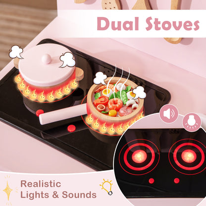 Kids Kitchen Playset With Cooking Accessories, Pink Play Kitchen Sets at Gallery Canada
